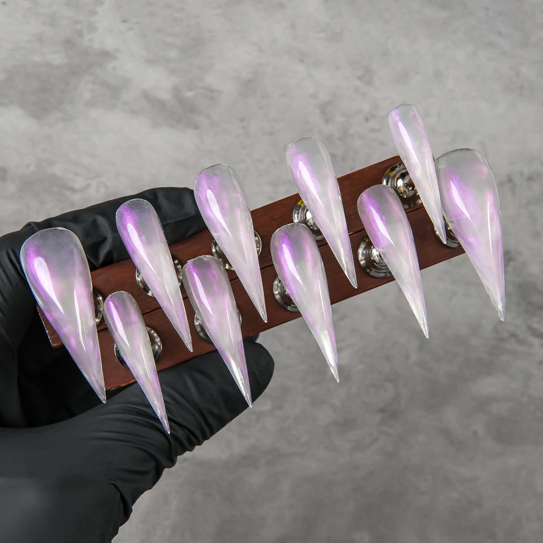 Stiletto Press-On Nagelspitzen mit elegantem Glitzerdesign