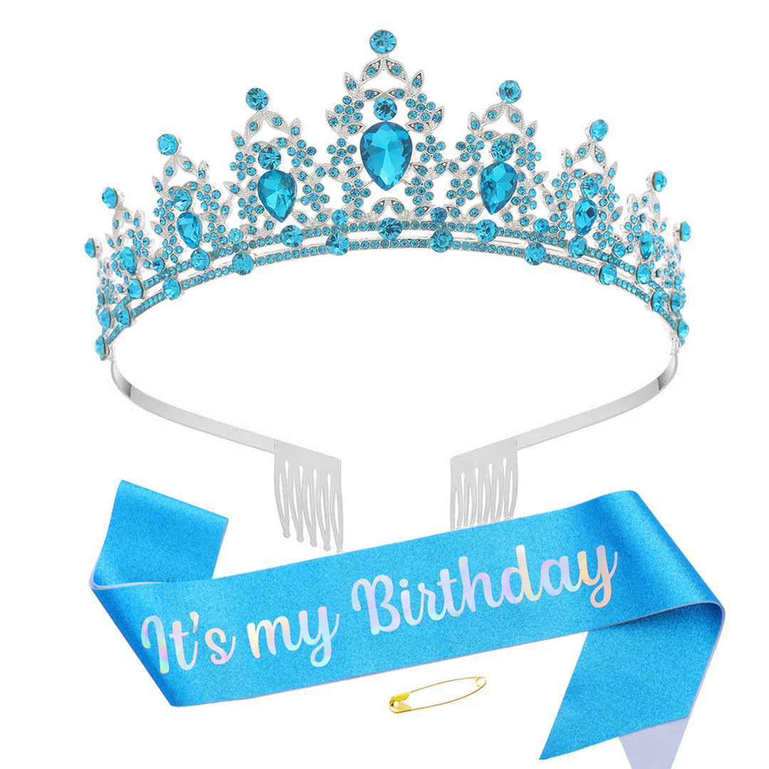 Damen Schwarz verzierte Tiara mit edlem Design Karnz