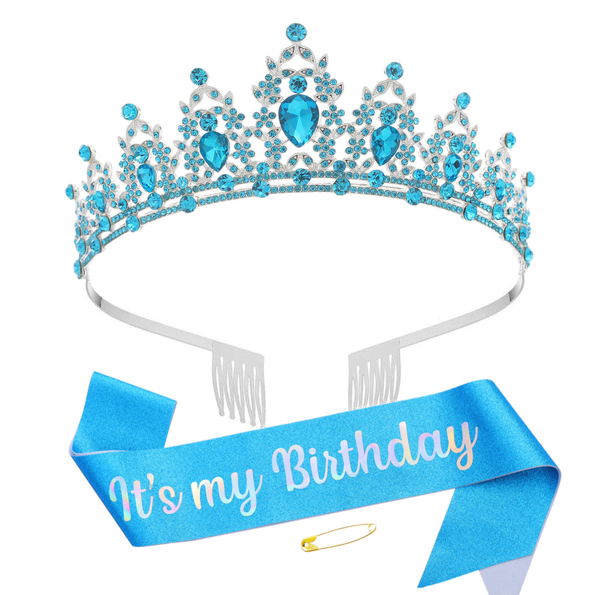Damen Schwarz verzierte Tiara mit edlem Design Karnz