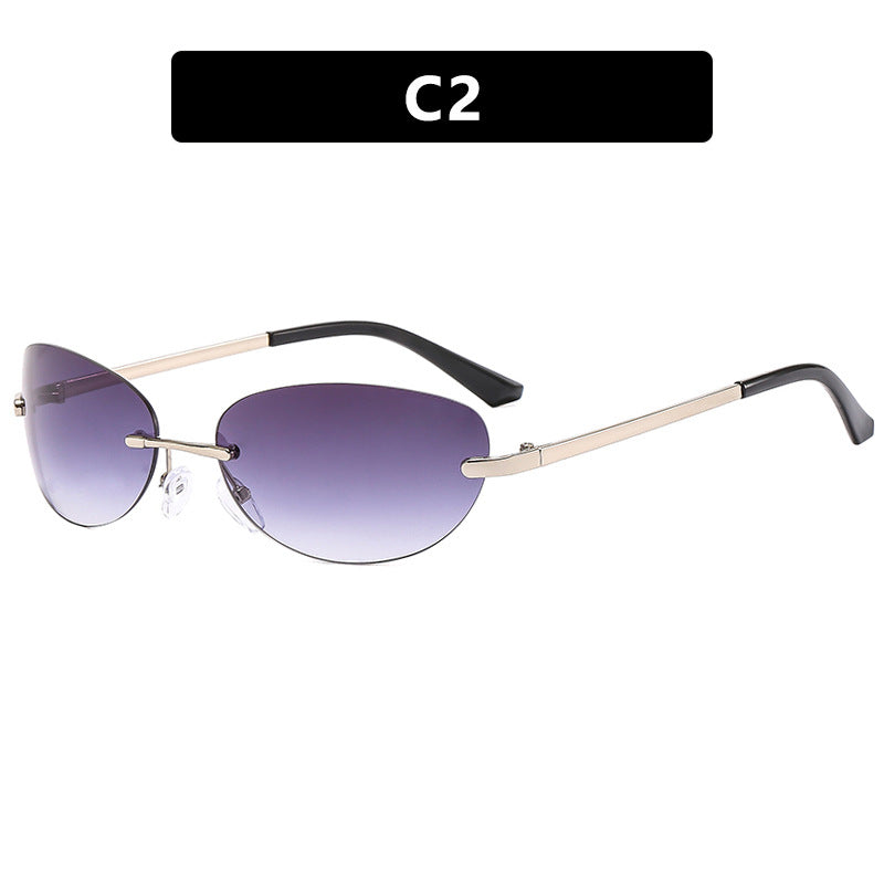 Damen modische Cat-Eye Sonnenbrille mit schmalem Metallrahmen und polarisierenden Gläsern Karnz