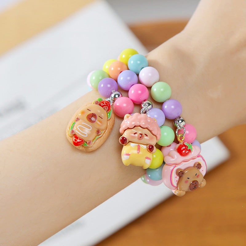 Buntes Kinderarmband mit Bearbeitetem Anhänger Karnz