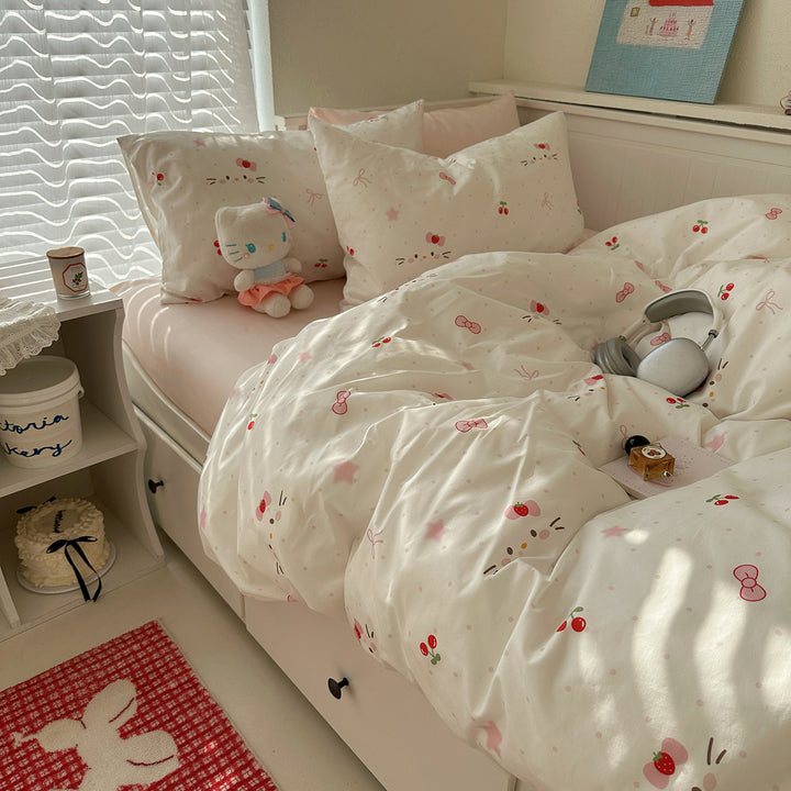Floral Print Bettbezug Set
