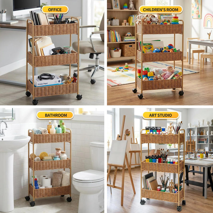 Eleganter Aufbewahrungskorb Aus Natürlichem Rattan Karnz