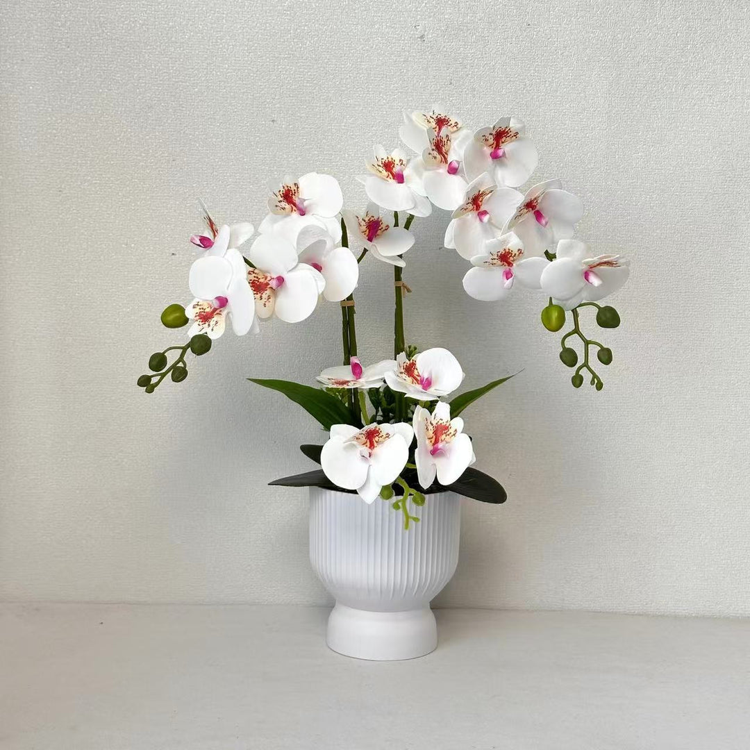 Lebensnahe Orchideenpflanzenarrangement für Tischdekoration