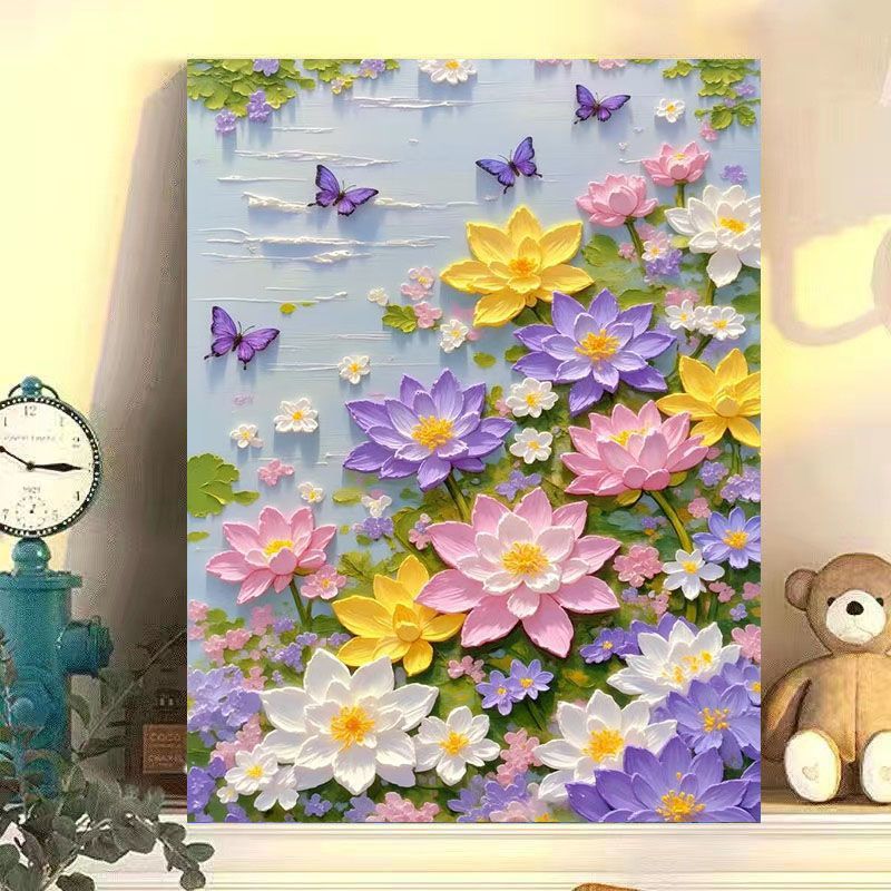 Elegante Floral Lotus Leinwand Kunst Karnz