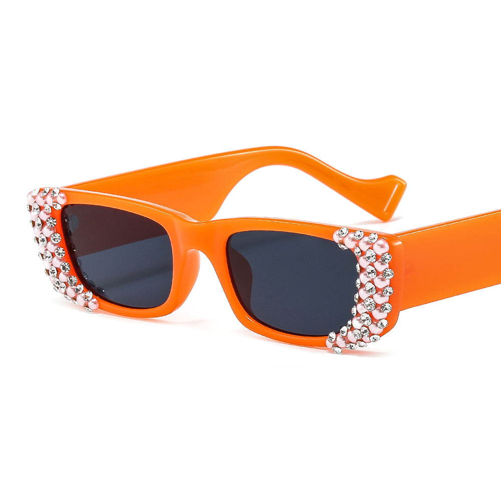 Damen extravagante Schmuckstein-Sonnenbrille Karnz
