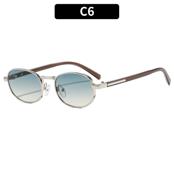 Klassischer Stil Stylische Ovalrahmen Sonnenbrille
