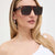Damen Oversized Sonnenbrille mit schützenden Gläsern und trendy Rahmen Karnz