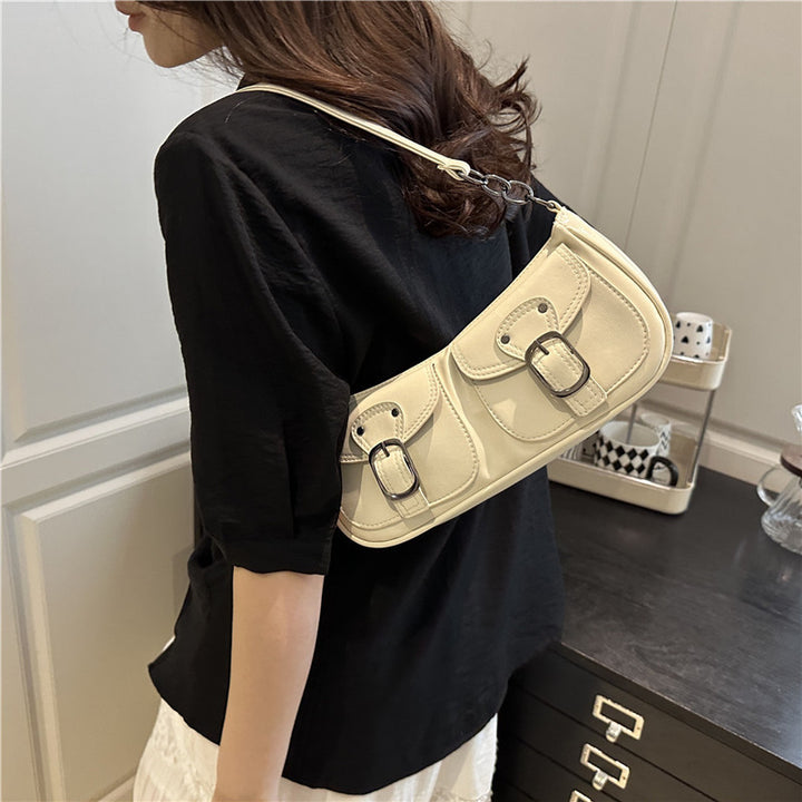 Stilvolle Schultertasche mit doppeltem Taschen Karnz