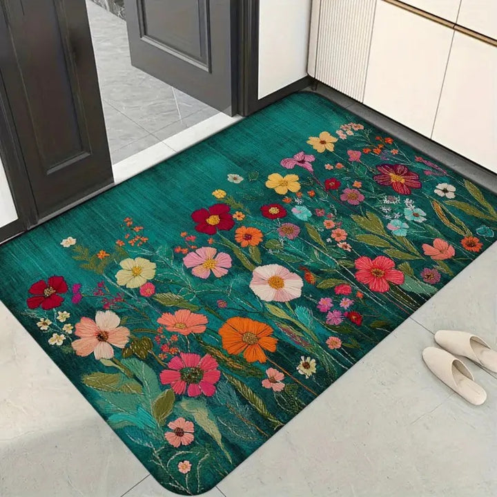 Blumenmuster Willkommensmatte Karnz