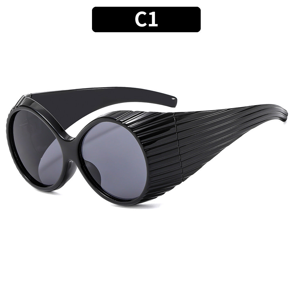 Modische gerippte Schildbrille