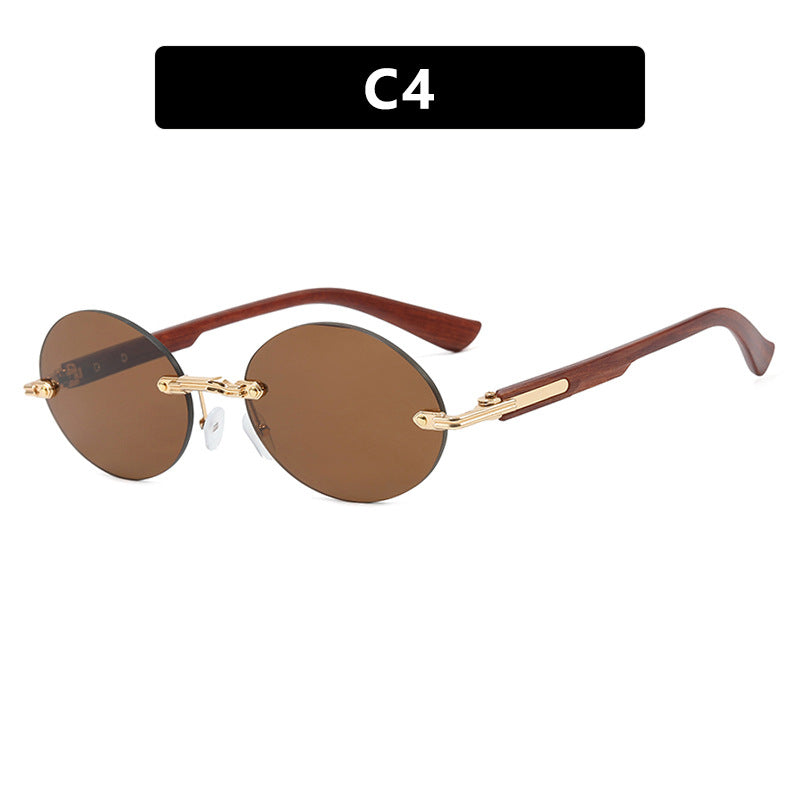 Damen runde Sonnenbrille mit elegantem Holzrahmen und UV-Schutz Karnz