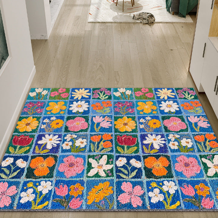 Blumen Patchwork Teppich Karnz