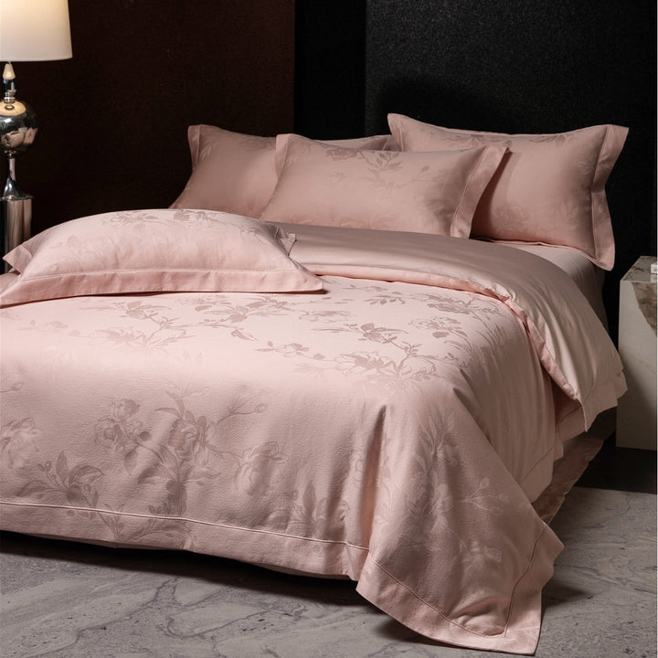 Luxus Jacquard Floral Bettbezug und Bettwäsche Set