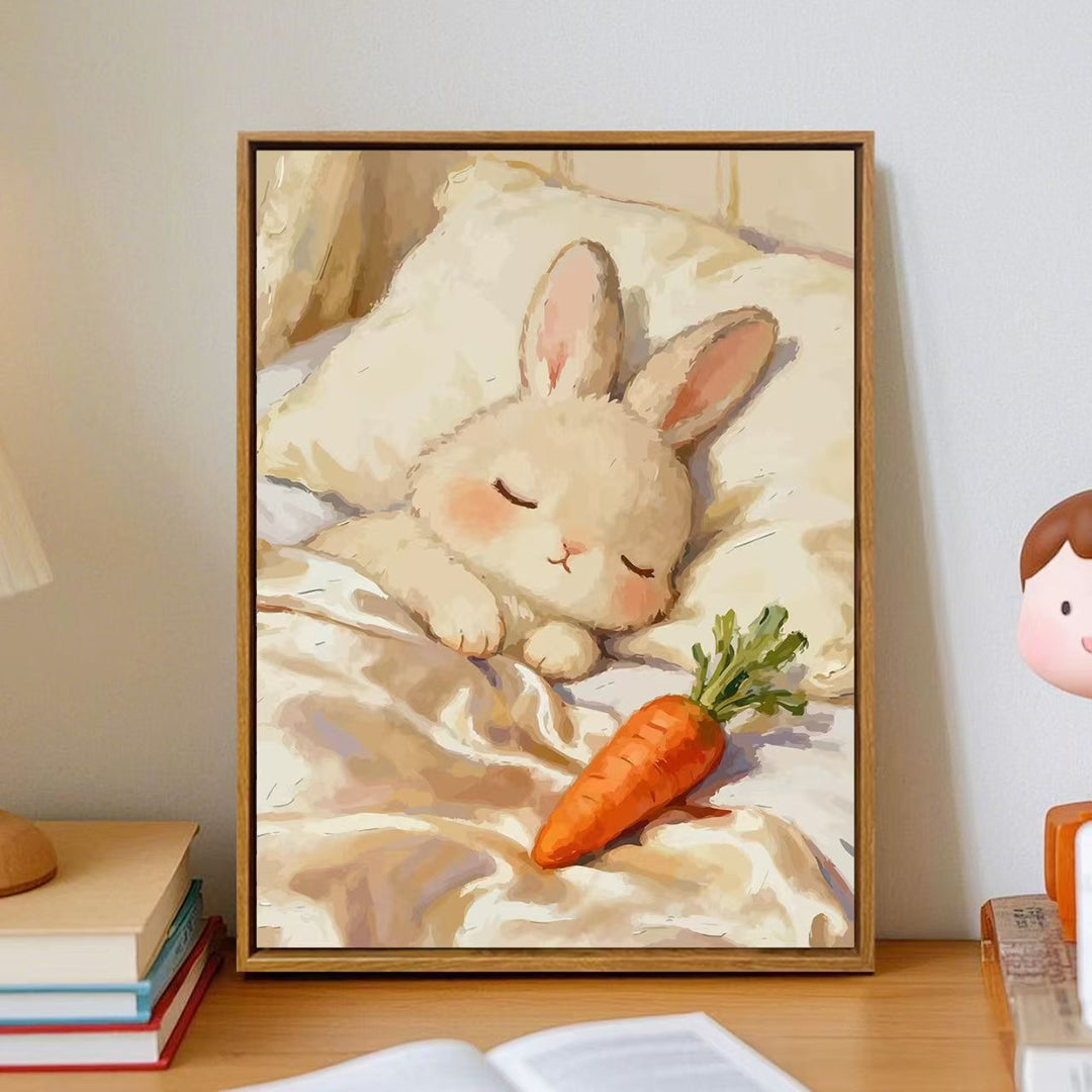 Gemütliche Cartoon-Hase Wandkunst Karnz