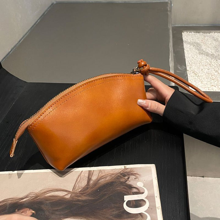 Elegante Kunstleder Kosmetik Tasche mit Reißverschluss Karnz