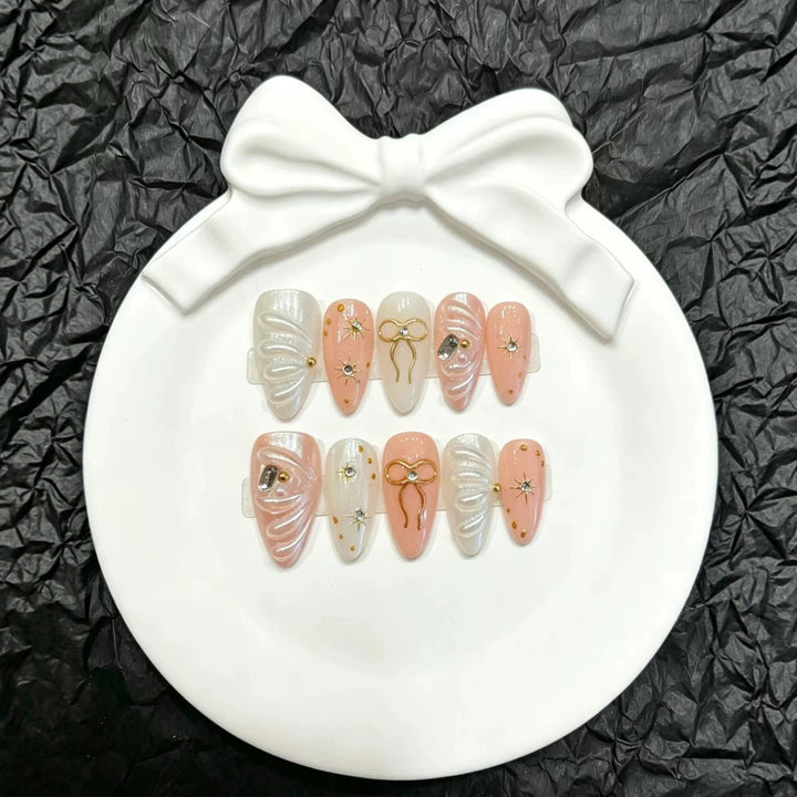 Glamourös Dekorative Druck-On-Nagelkunst Set