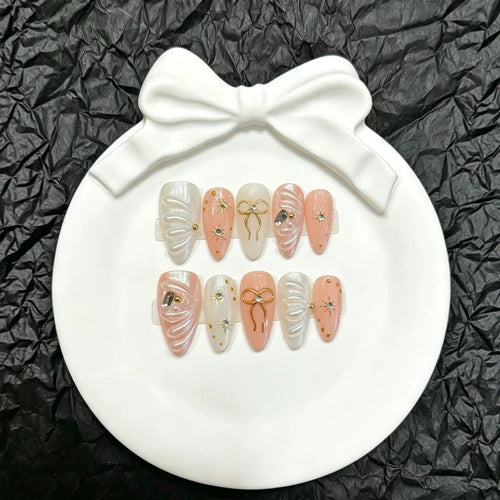 Glamourös Dekorative Druck-On-Nagelkunst Set