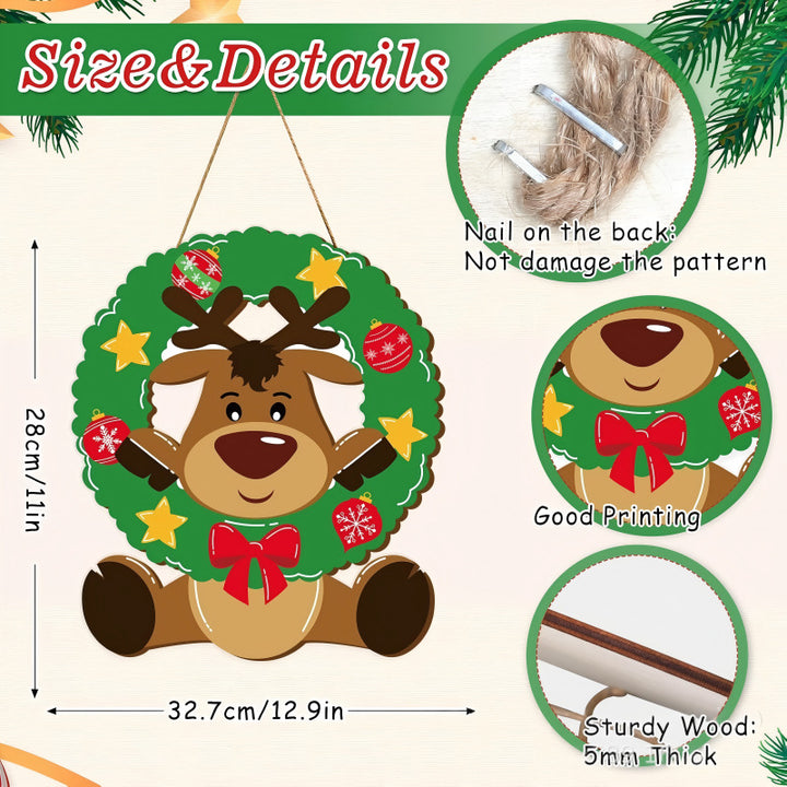 Dekoratives Holzschild mit Wintermotiven Karnz