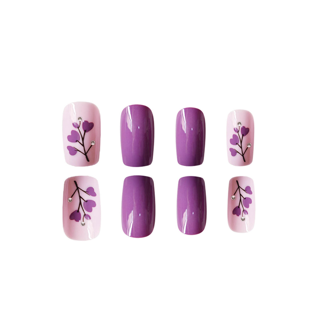 Floral Print Press-On Nagelkunst Karnz