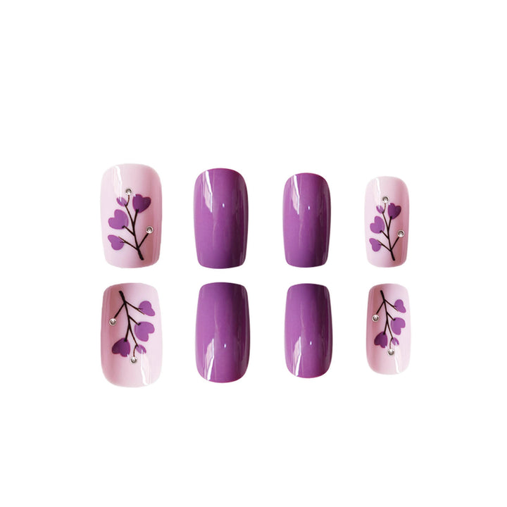 Floral Print Press-On Nagelkunst Karnz