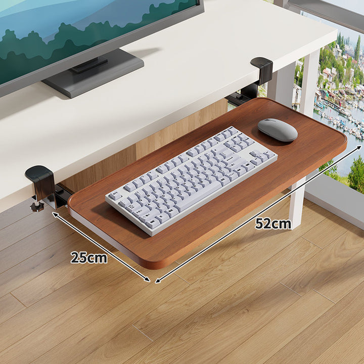 Clamp-Montierter Untertisch Verstellbarer Bambus Tastaturablage
