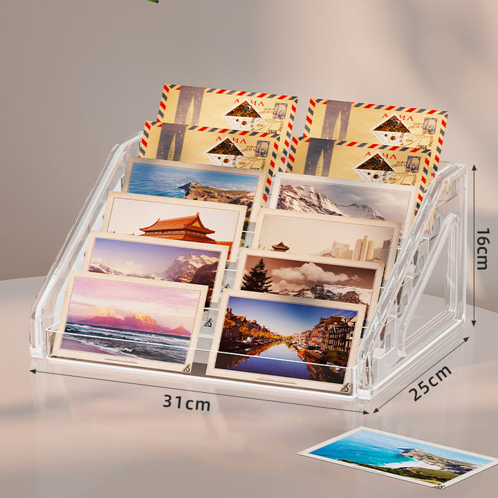 Klarer Acryl-Multi-Slot-Postkarten- und Foto-Thekendisplay-Organizer