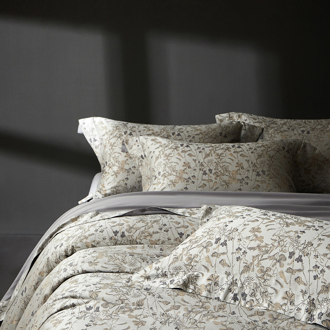 Jacquard Floral Sateen Bettbezug-Set mit Kissenbezügen