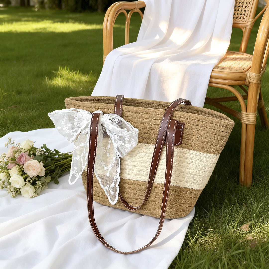Elegante Sommerstroh Tasche