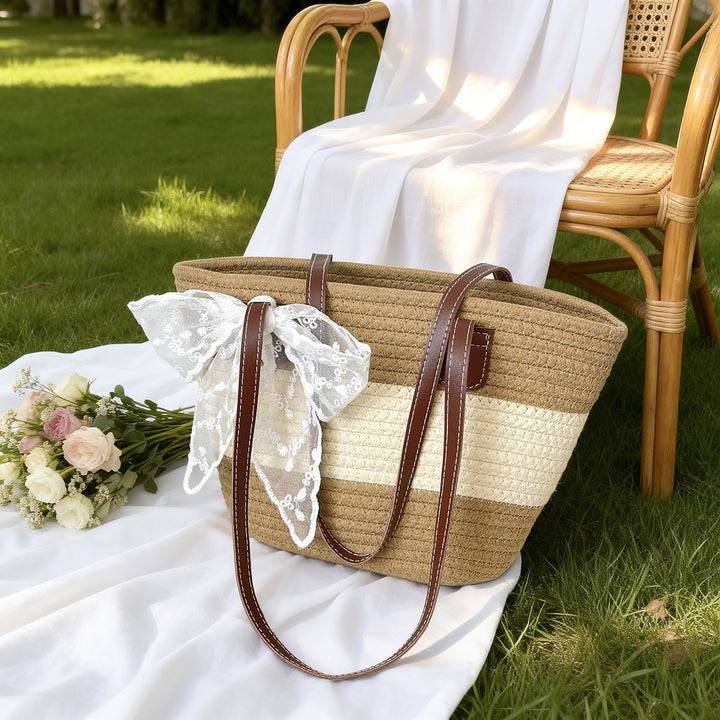 Elegante Sommerstroh Tasche