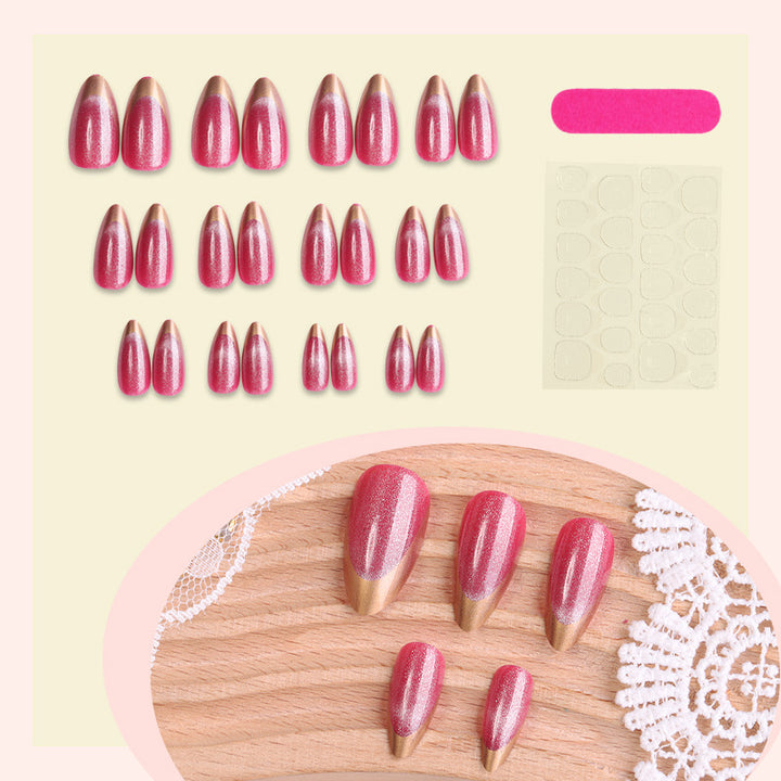 Elegante Stiletto Press-On Nail Art Set mit schimmerndem Gloss-Finish Karnz