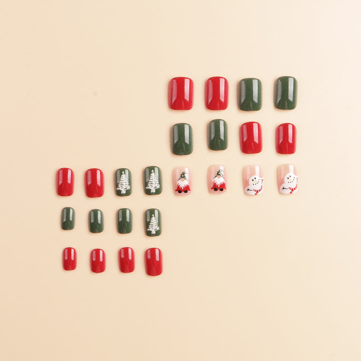 Festliche Winter-Themen Press-On Nagelkunst Karnz