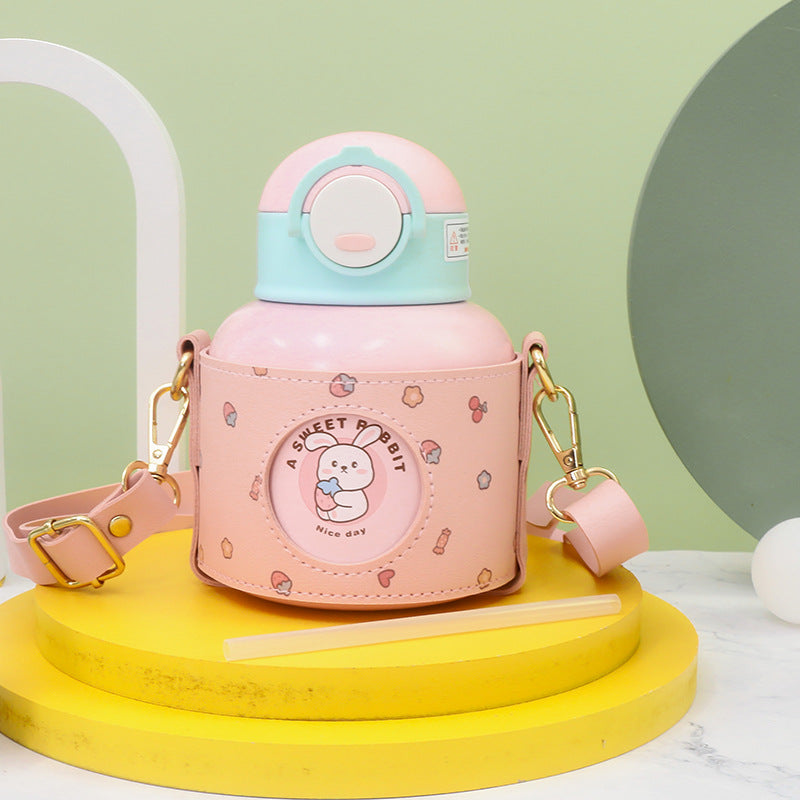 Damen Isolierte Trinkflasche mit praktischem Tragegurt und kinderfreundlichem Design Karnz