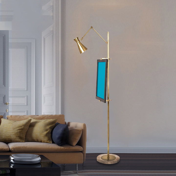 Verstellbare Stehlampe mit Marmorbasis