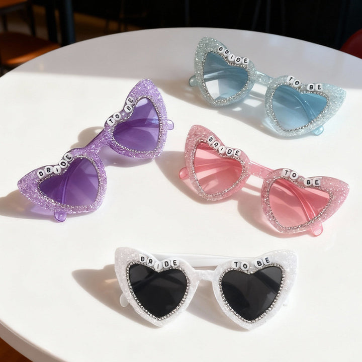 Rhinestone-beschmückte Herz-Sonnenbrille Karnz