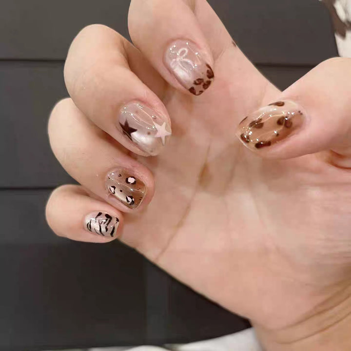 Trendy Künstlerische Press-On Nagel Set Karnz