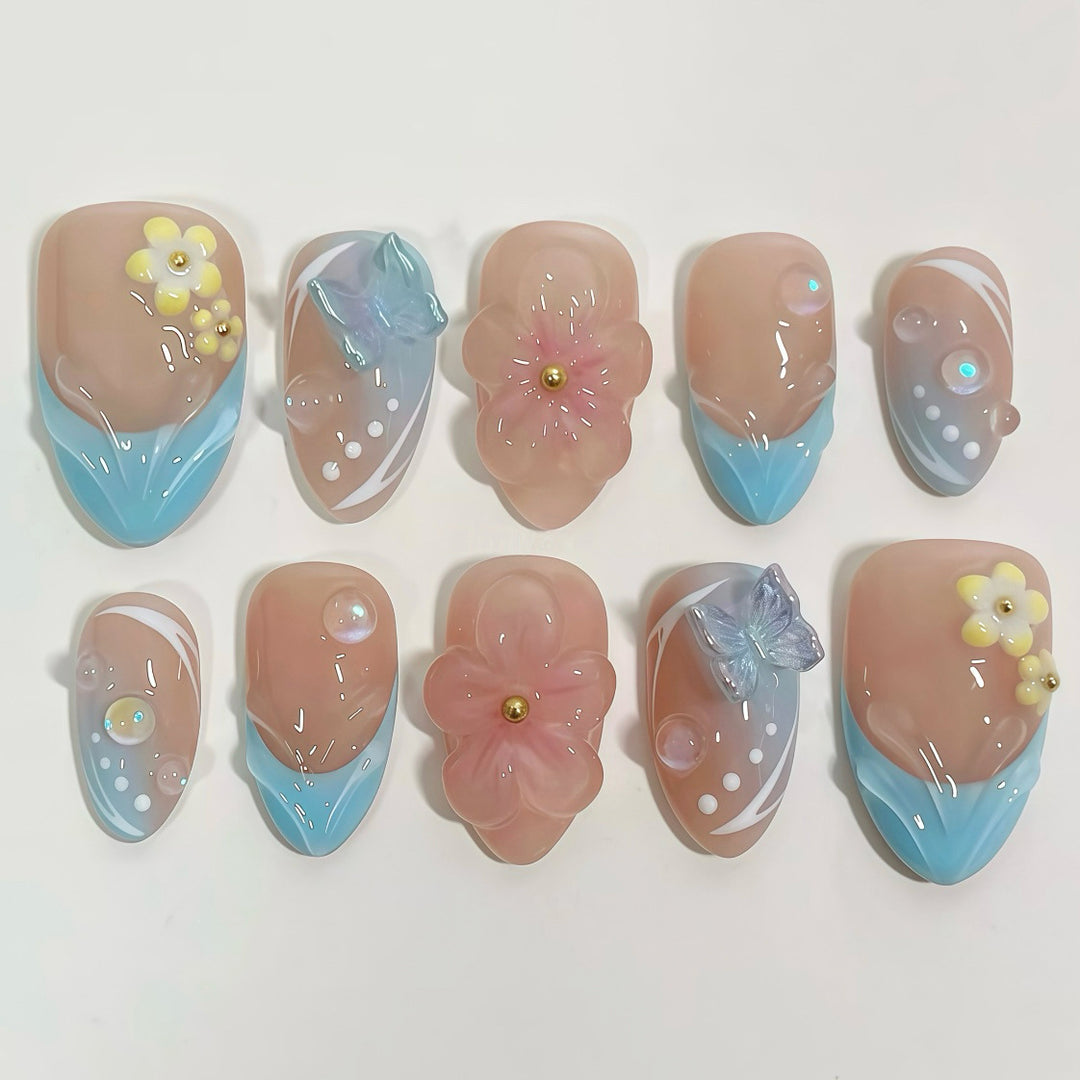 Blumen Kunst Nageldesign Press-On Set