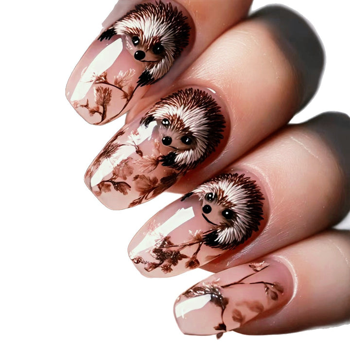 Kunstnägel mit Niedlichem Igel-Motiv Karnz