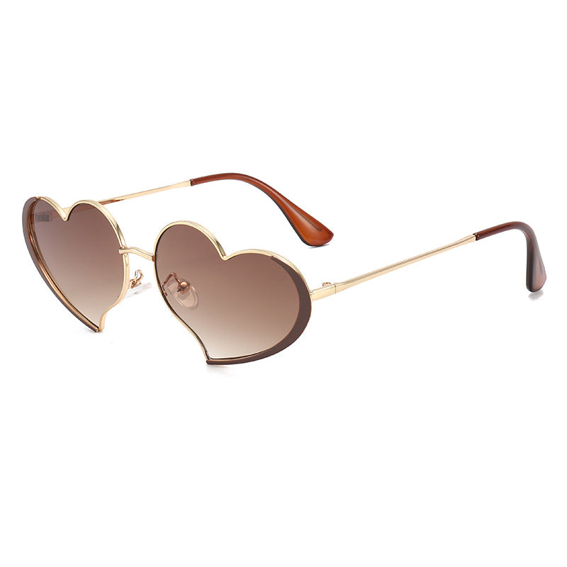 Damen Herzförmige Sonnenbrille mit glamourösem Rahmen Karnz