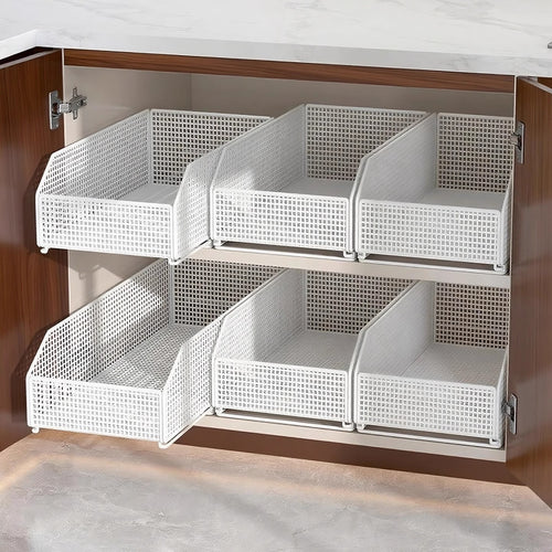 Ausziehbarer Mesh-Pantry-Schublade mit sanften Schließschienen und belüfteten Seiten