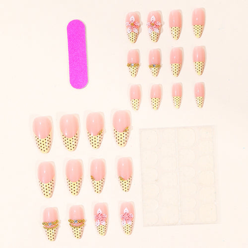 Künstlerische 3D Blumen Akzent Stiletto Nagelkunst Verlängerungen Karnz