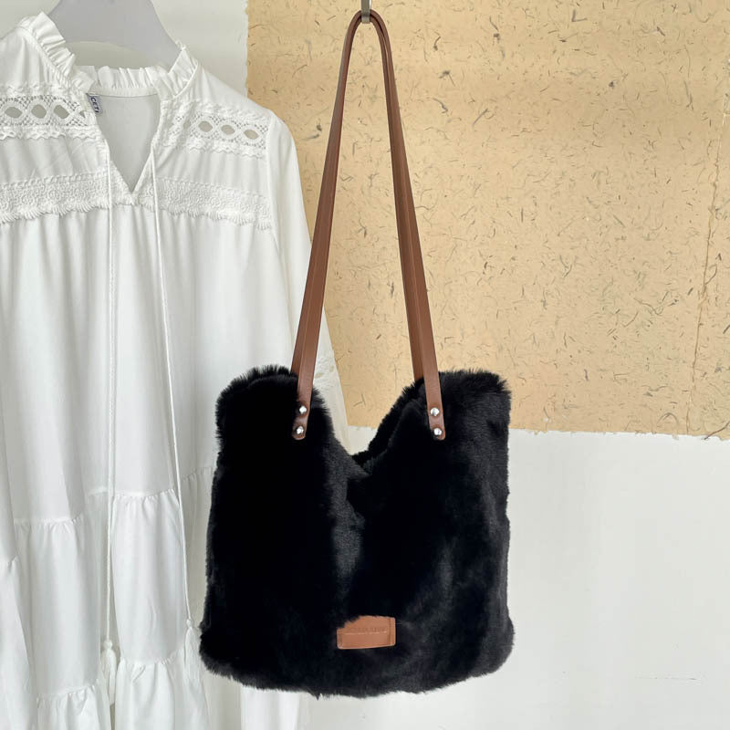 Plüsch Kunstfell Schultertasche