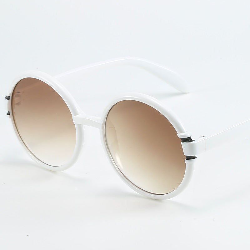 Damen runde Sonnenbrille im trendigen Leopardenmuster mit UV-Schutz Karnz