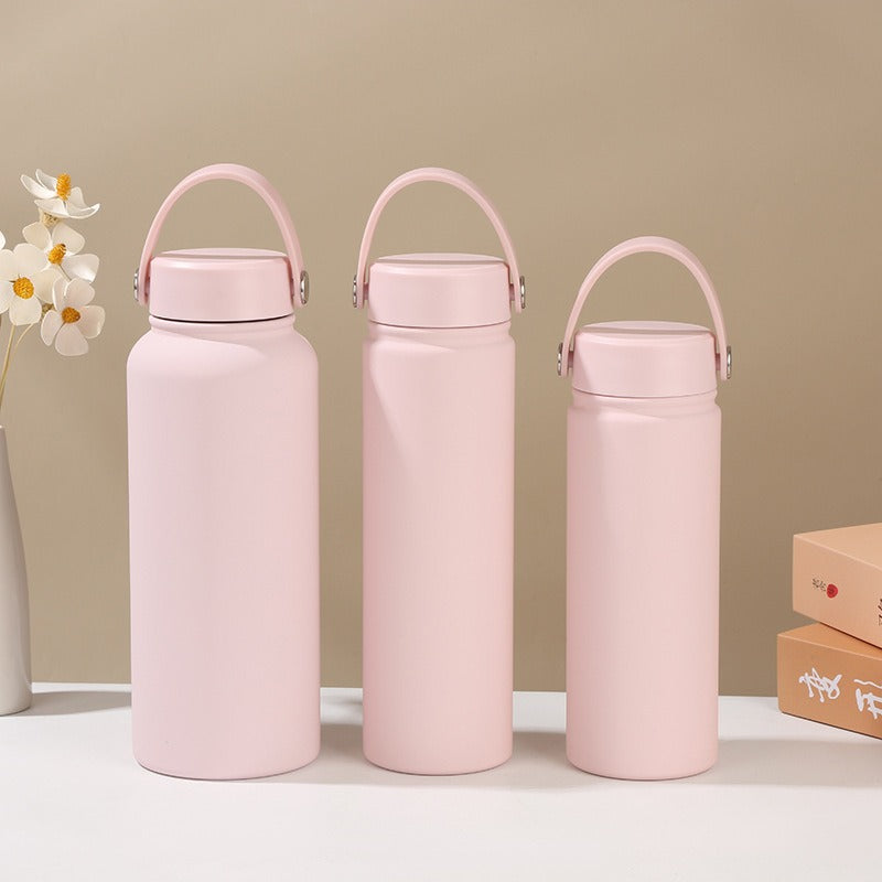 Damen doppelwandige isolierte Wasserflasche mit praktischem Tragegriff Karnz