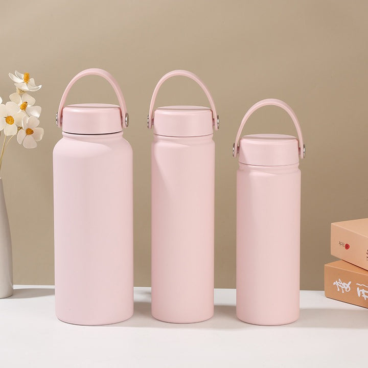 Damen doppelwandige isolierte Wasserflasche mit praktischem Tragegriff Karnz