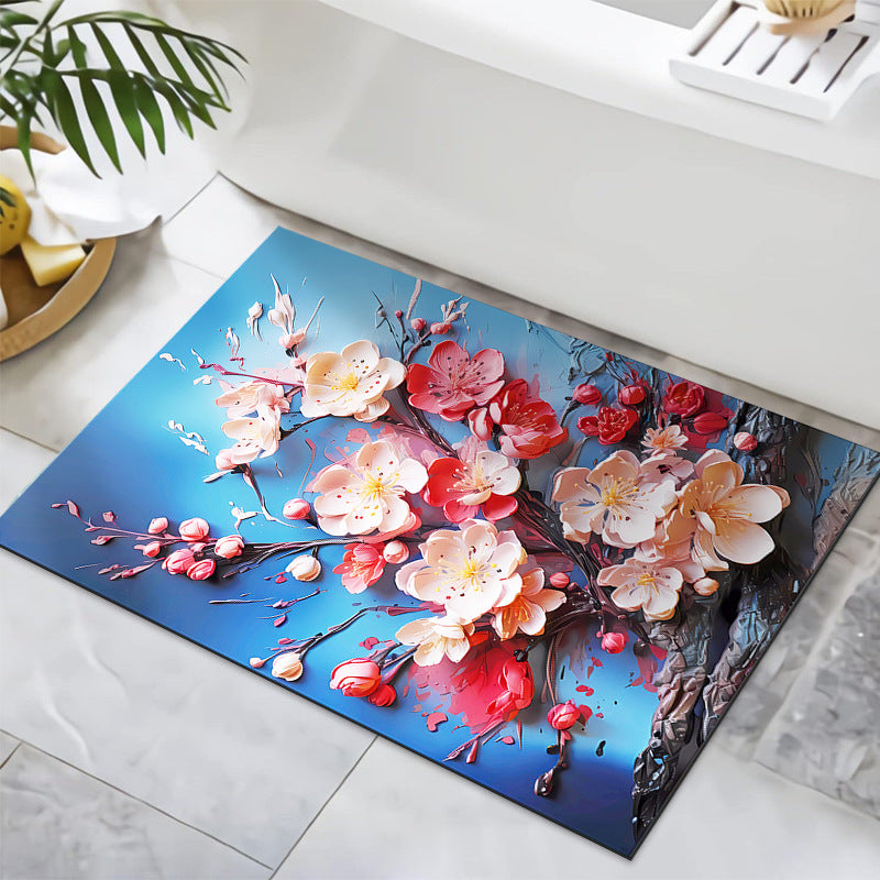 Strukturiertes florales Design Badmatte Karnz