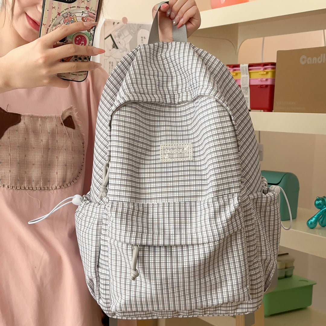 Stylischer gittergemusterter Tagesrucksack Karnz