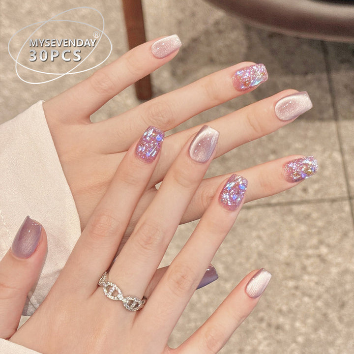 Glitzerndes Acryl Press-On Nail Set Karnz