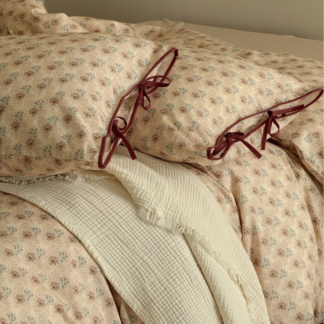 Baumwoll Percale Bettbezug Set mit Knotenverschluss Kissenbezügen