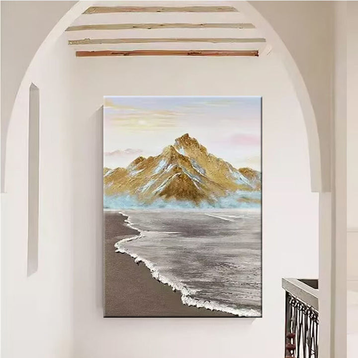 Szenische Berg-Meereslandschaft Leinwandkunst